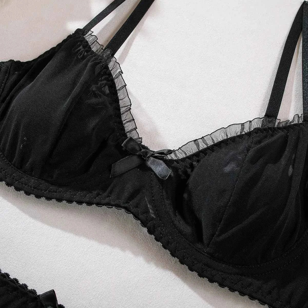 Sexy Black  Two-Piece Lingerie Set