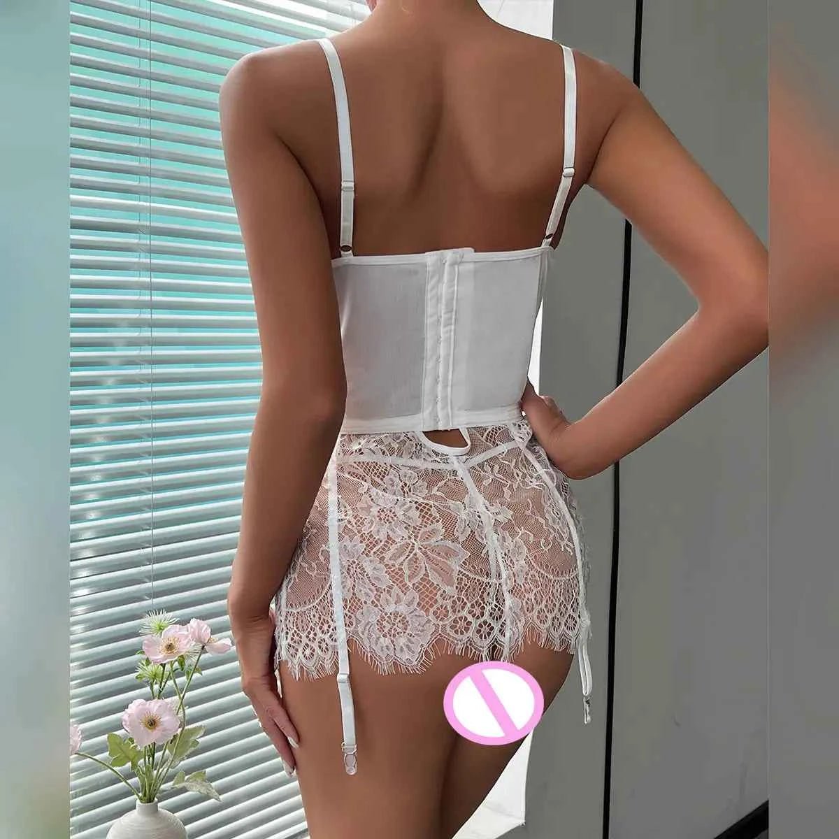 White Lace Bodysuit - Amaratime lingerie