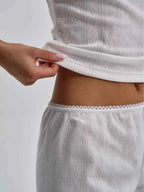 White Strapless Shorts Set