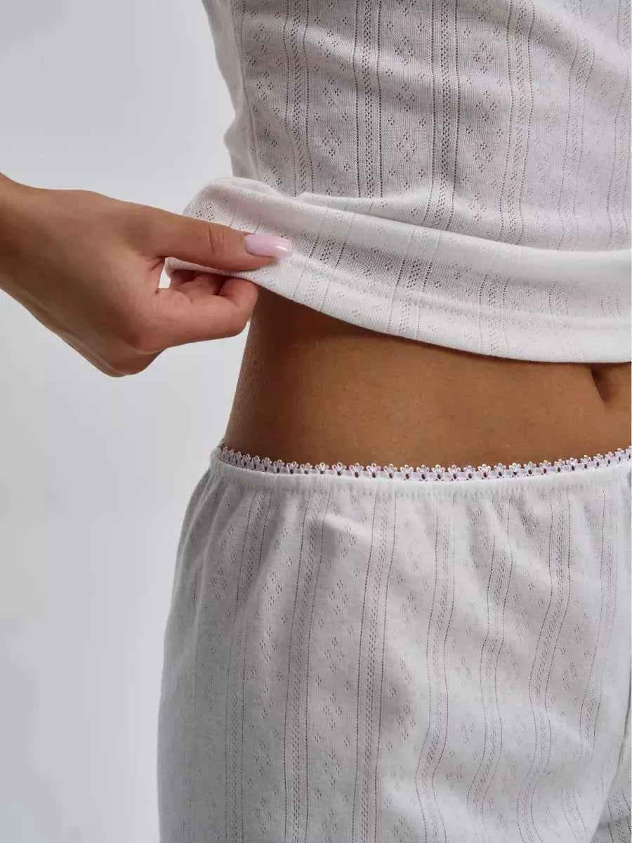 White Strapless Shorts Set