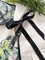 Green Butterfly-Embroidered Lingerie