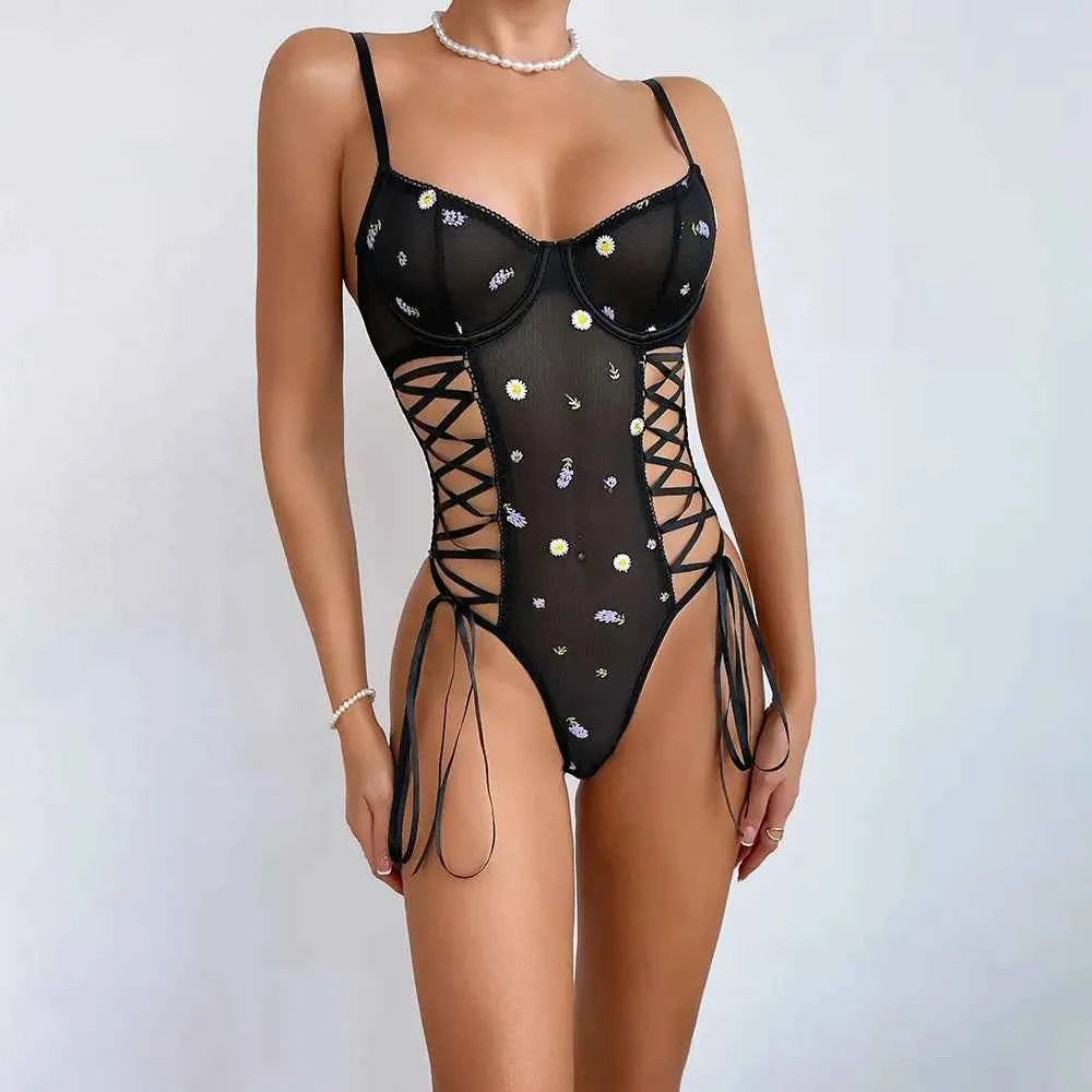 Flora Lace Bodysuit - Elegant Lace Design for a Stunning Look - Amaratime lingerie