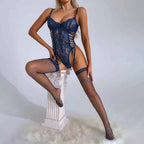 Navy Desire Lace Bodysuit