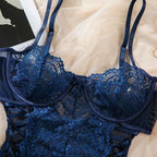 Navy Desire Lace Bodysuit