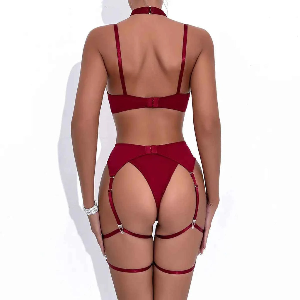Red Bow Harness Lingerie Set