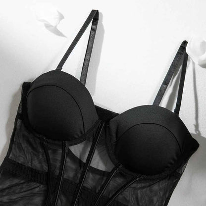 Black Sheer Mesh Lace Lingerie Set - Amaratime lingerie