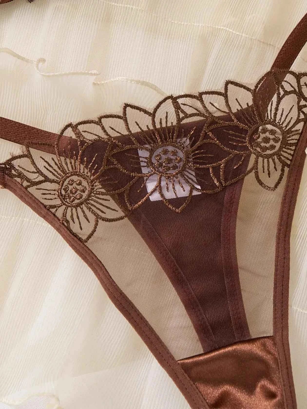 Brown Lace Lingerie for Elegance and Comfort - Amaratime lingerie