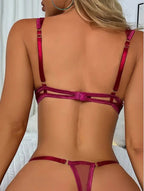 Gorgeous Red Floral Lace Bra Set