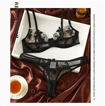 Midnight Black Lace Lingerie Dress Set - Amaratime lingerie