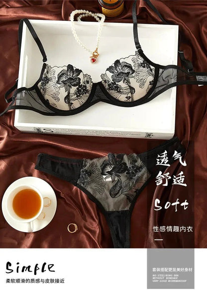 Midnight Black Lace Lingerie Dress Set - Amaratime lingerie