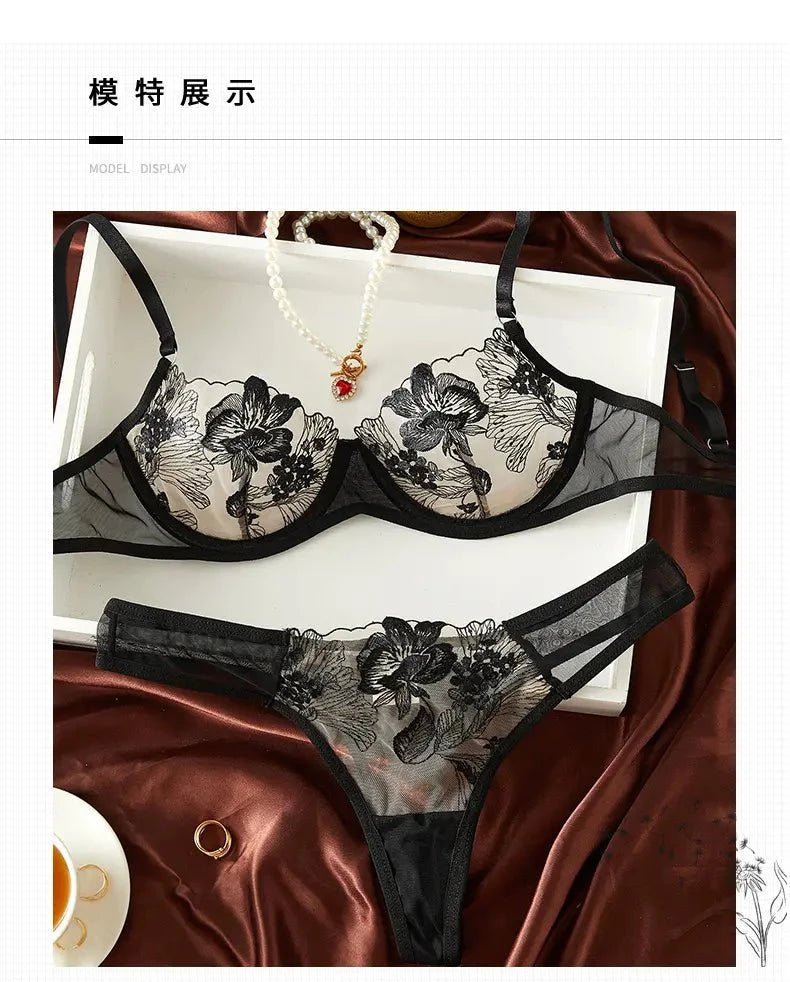 Midnight Black Lace Lingerie Dress Set - Amaratime lingerie