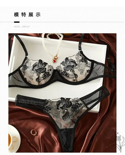 Midnight Black Lace Lingerie Dress Set - Amaratime lingerie