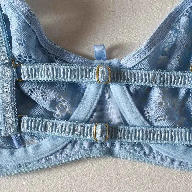 Sky Blue Lace Bralette Set - Amaratime lingerie