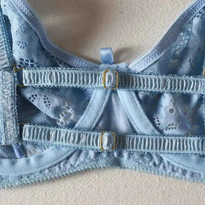 Sky Blue Lace Bralette Set - Amaratime lingerie