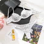 Soft Floral Underwire Bra Set