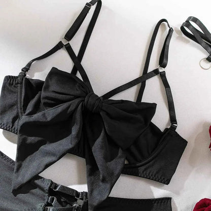 Strappy Black Lingerie Set - Amaratime lingerie