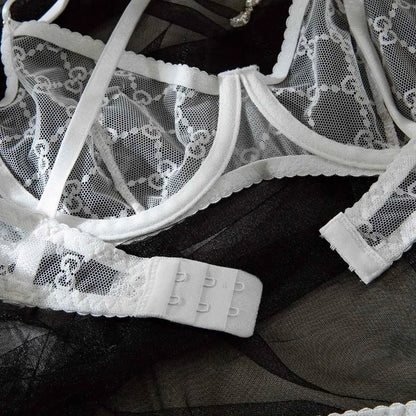 White French Mesh Lingerie Set - Amaratime lingerie