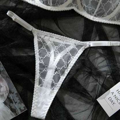 White French Mesh Lingerie Set - Amaratime lingerie