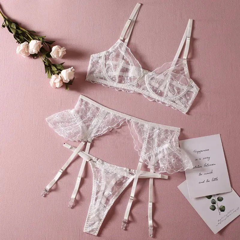 White Lace Lingerie Set for Elegant Intimate Moments - Amaratime lingerie