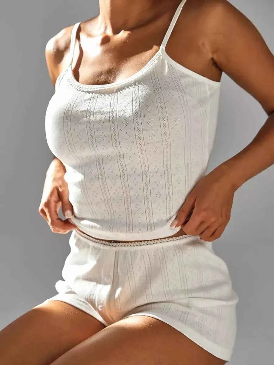 White Strapless Shorts Set for Stylish Summer Outfits - Amaratime lingerie